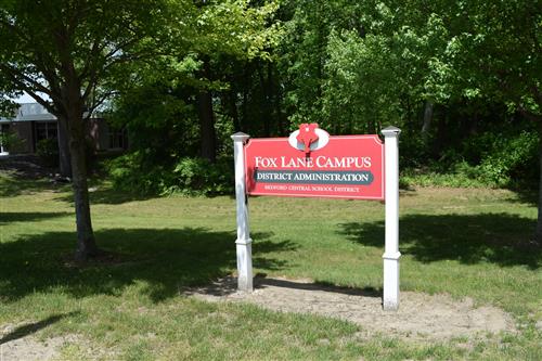 Fox Lane Campus District Office sign